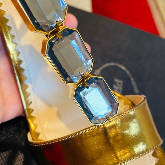 Authentic Prada embellished Sandals Heels size 37.5 - Picture 10 of 11